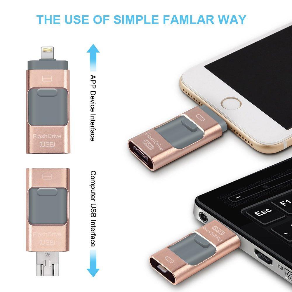 Wholesale iFlash Drive USB Memory Stick HD U-Disk 3 in 1 for Android/IOS iPhone PC