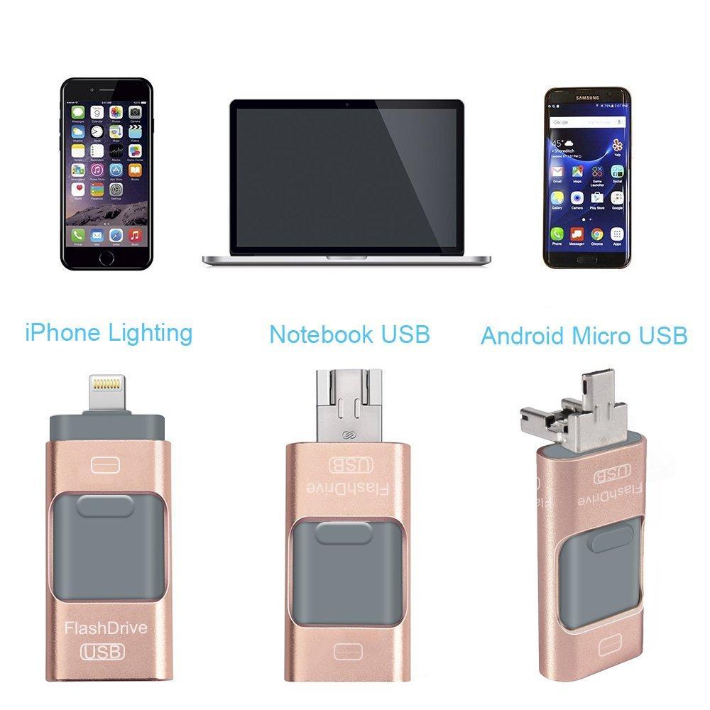 Wholesale iFlash Drive USB Memory Stick HD U-Disk 3 in 1 for Android/IOS iPhone PC