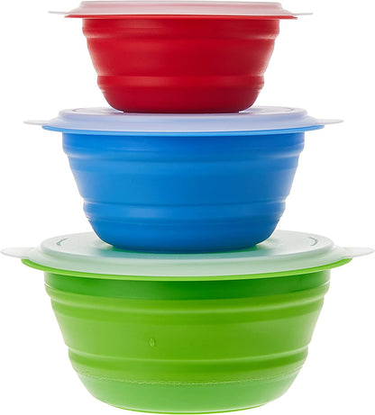 Promotional Custom Logo Collapsible Storage Bowls With Lids, Portable Food Containers