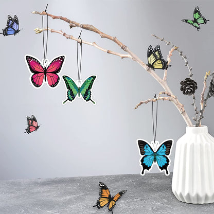Bulk Butterfly Car Air Fresheners Summer Flower Hanging Air Fresheners for Cars, Bedrooms, Restrooms