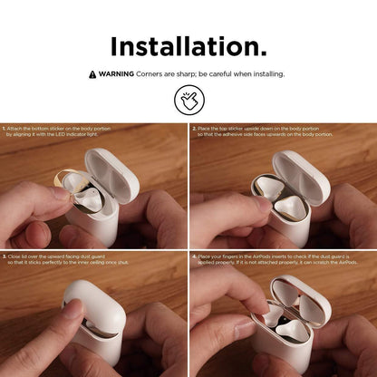 Bulk Metal Dust Guard Protective Case Shell Skin Dustproof Stickers For Apple Airpods
