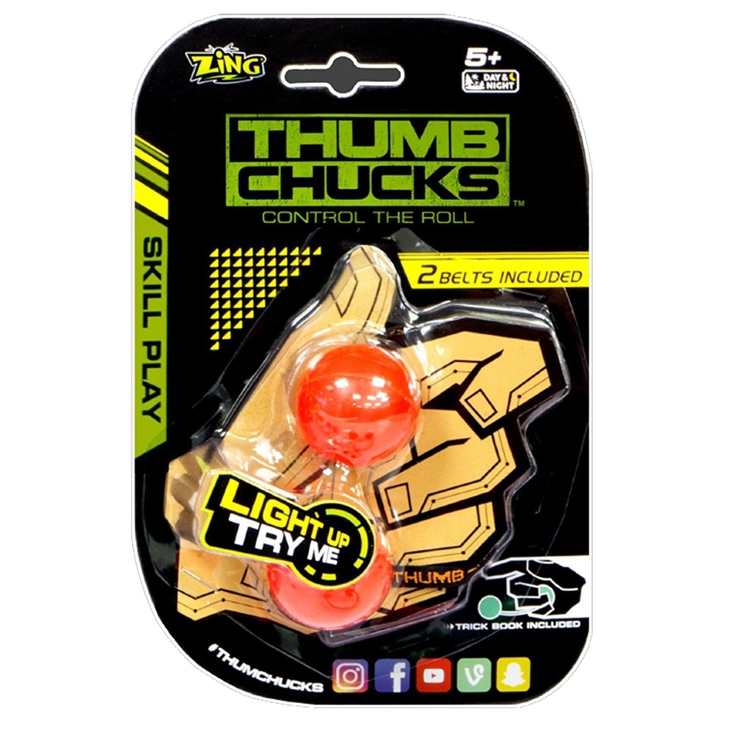 Wholesale Bulk Glow Thumb Chucks - Assorted Colors