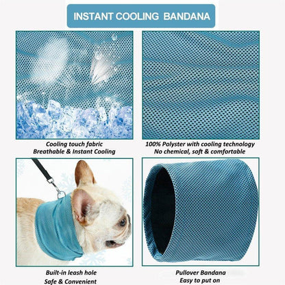 Wholesale Instant Cooling Pet Bandana-Dog Scarf Summer Cooling Towel Wrap Dog Collar for Bulldog Puppy Cats etc