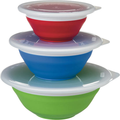 Promotional Custom Logo Collapsible Storage Bowls With Lids, Portable Food Containers