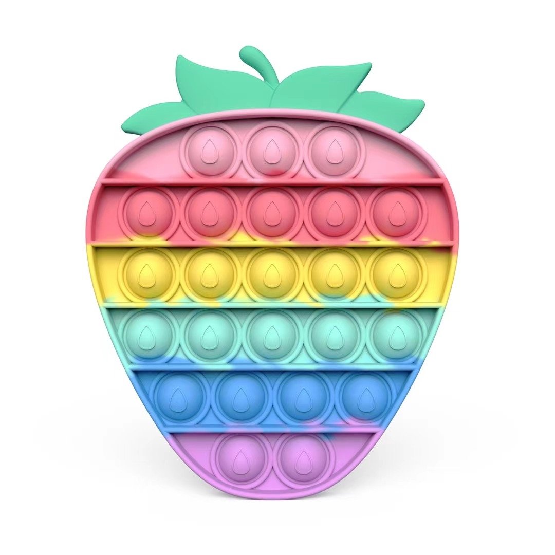Wholesale Rainbow Strawberry Fidget Toys Pop It Bubble For Kids Adults