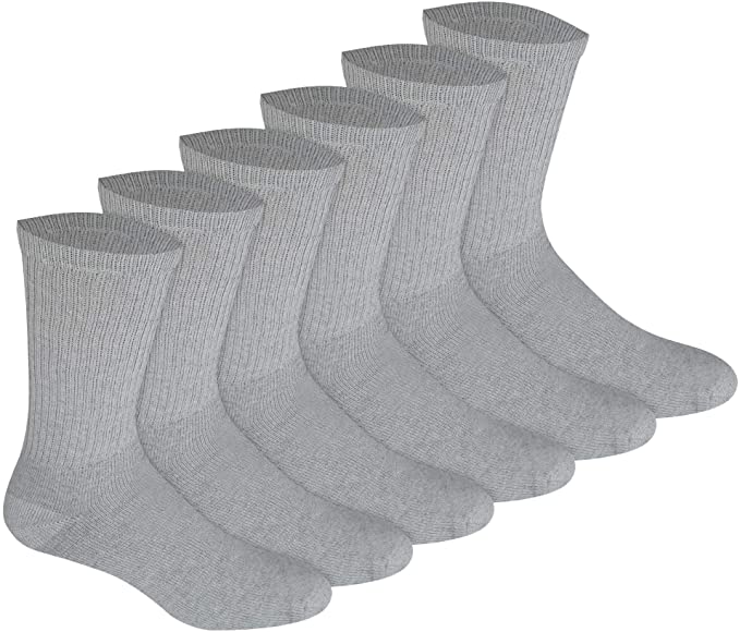 Bulk Crew Socks One Size Fits All Crew Socks in White, Black Or Gray Colors