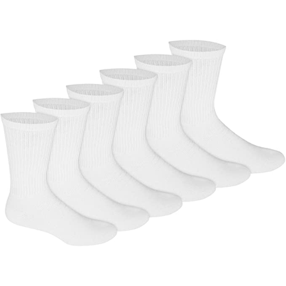 Bulk Crew Socks One Size Fits All Crew Socks in White, Black Or Gray Colors