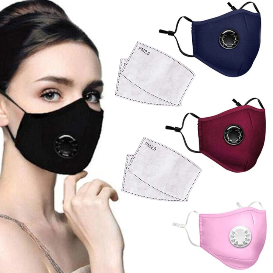 Bulk Fashion PM2.5 Filter Face Mask With Extra Carbon Filter Respirator Mask
