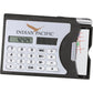 Custom Logo Solar Calculator With Business Card Holder And Silver Metal Twist Pen