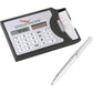 Custom Logo Solar Calculator With Business Card Holder And Silver Metal Twist Pen