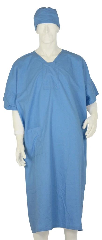 Custom Logo Washable Hospital Gowns, Promotional Gowns, Logo Printed Cotton Hospital Gowns