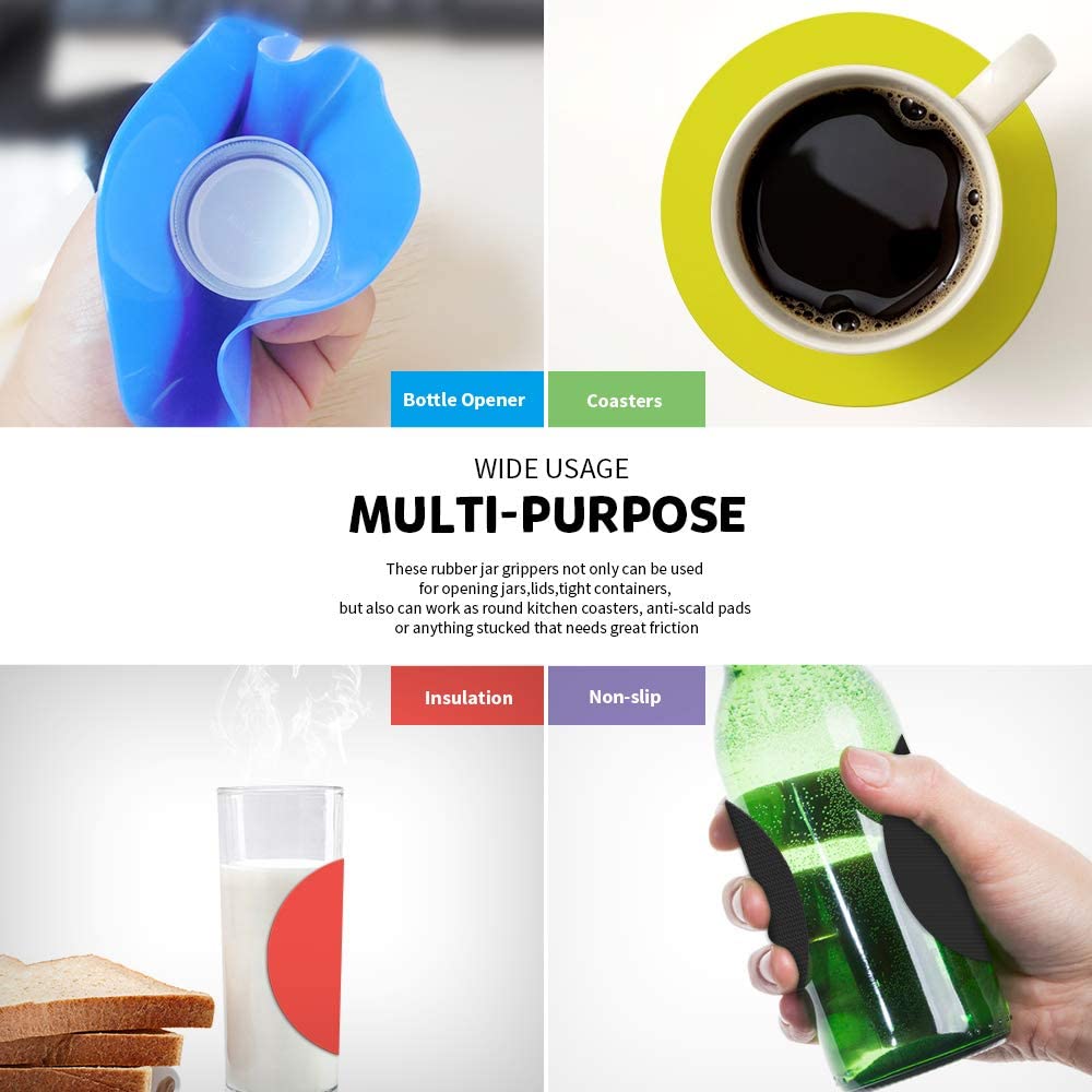 Custom Logo Jar Opener Pad, Rubber Jar Gripper Pad for Seniors with Arthritis and Weak Hands