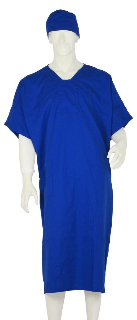 Custom Logo Washable Hospital Gowns, Promotional Gowns, Logo Printed Cotton Hospital Gowns