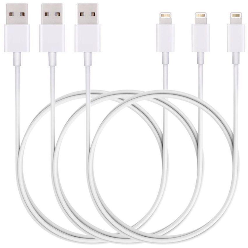 Bulk Lightning Connector to USB Charging and Sync Cable - 3 Pack
