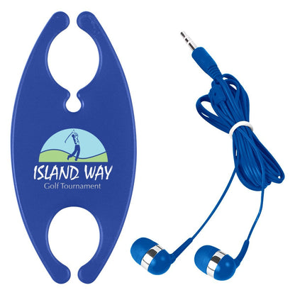 Promotional Custom Logo Earbuds With Cord Organizer