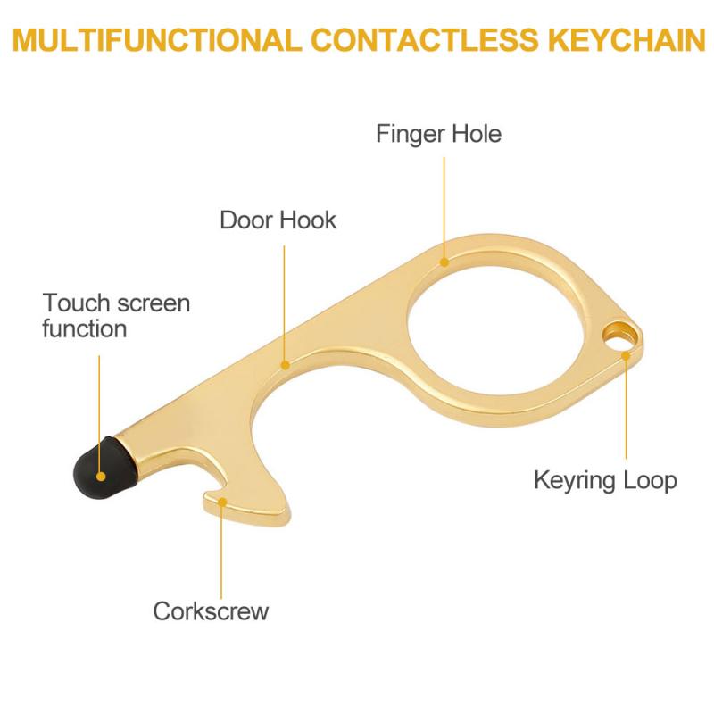 Bulk No-Touch Anti-bacterial Opener Keychain, Stay Hygiene Hand Door, Door Handle Contactless Opener