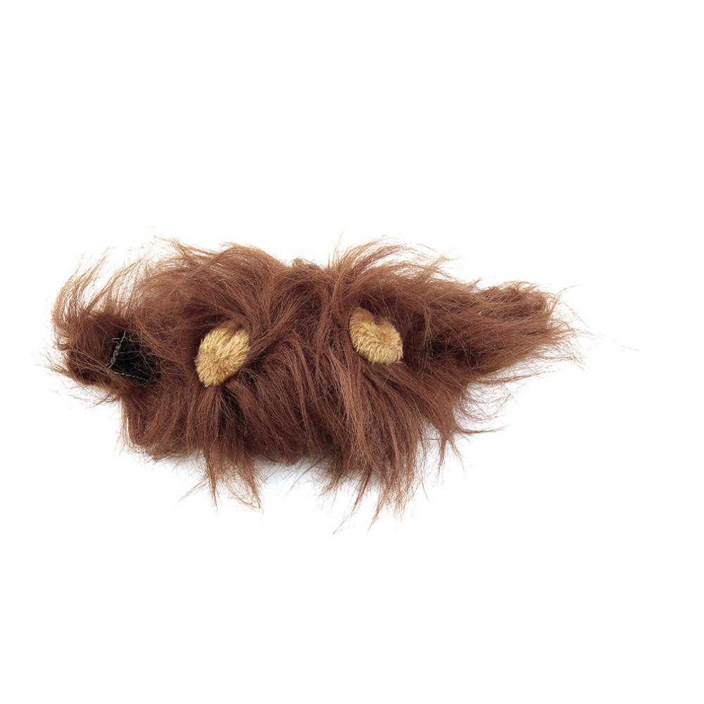 Wholesale Bulk Pet Cat Dog Dress Up Costume Wig Emulation Lion Hair Mane Ears Head Cap Autumn Winter Muffler Scarf Pet Products