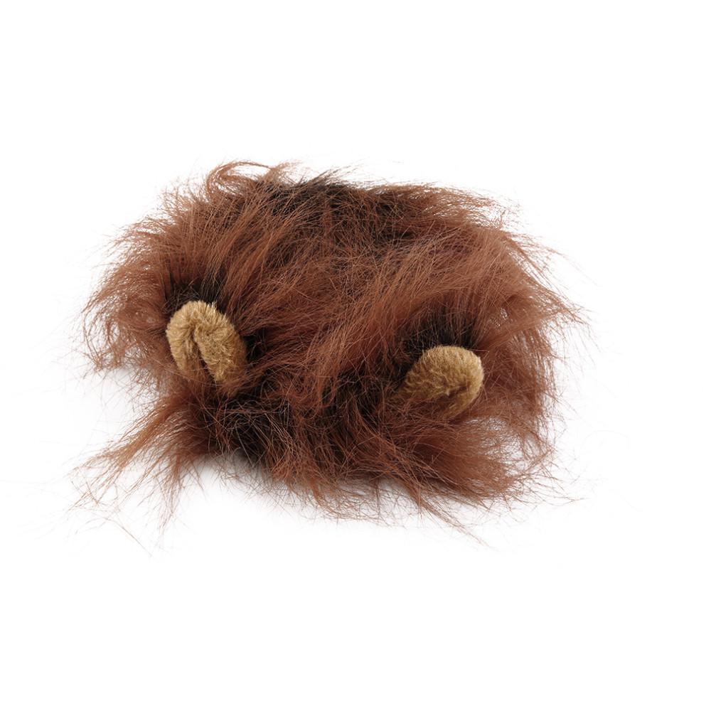 Wholesale Bulk Pet Cat Dog Dress Up Costume Wig Emulation Lion Hair Mane Ears Head Cap Autumn Winter Muffler Scarf Pet Products