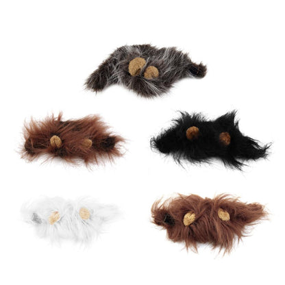 Wholesale Bulk Pet Cat Dog Dress Up Costume Wig Emulation Lion Hair Mane Ears Head Cap Autumn Winter Muffler Scarf Pet Products
