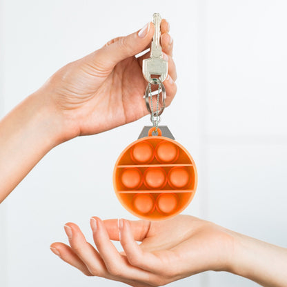 Bulk Key Chain Bubble Fidget Simple Dimple Toy Silicone Safe Stress Relief Toy