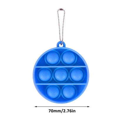Bulk Key Chain Bubble Fidget Simple Dimple Toy Silicone Safe Stress Relief Toy