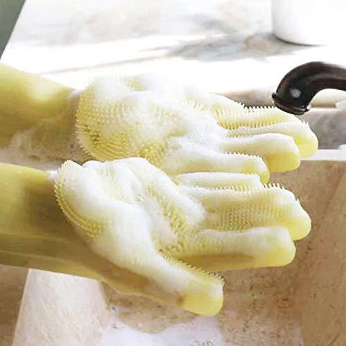 Bulk Magic Silicone Scrubber Rubber Cleaning Gloves, Dusting Dish Washing Pet Care