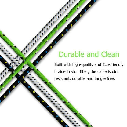 Bulk 10 Feet Eco Friendly Braided Nylon Fiber USB Charge and Sync Cables