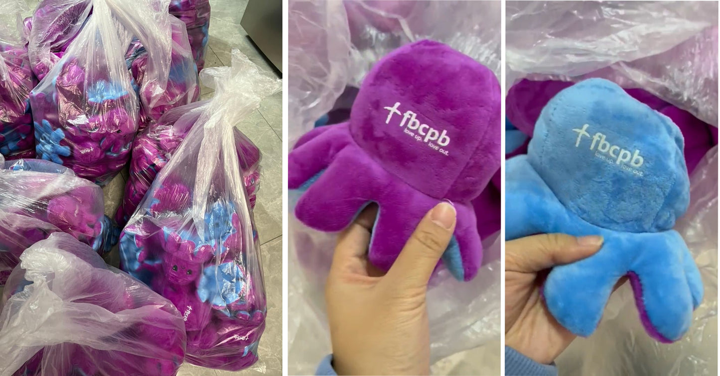 Custom Logo Reversible Octopus, Promotional Flip Mood Octopus
