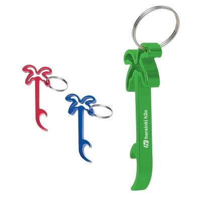 Promotional Custom Logo Plam Tree Bottle Opener Key Ring