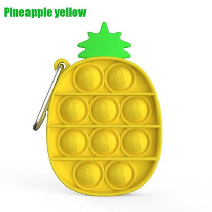 Bulk Push Pop Bubbles Fidget Toy Keychains, Mini Ice Cream Pineapple Bubble Popper Stress Reliever