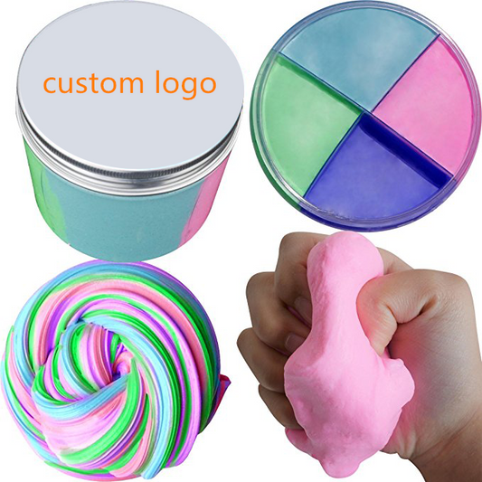 Promotional Custom Logo 10oz Jumbo Soft Floam Slime Putty Stress Relief Toy Scented Sludge 4 Colors