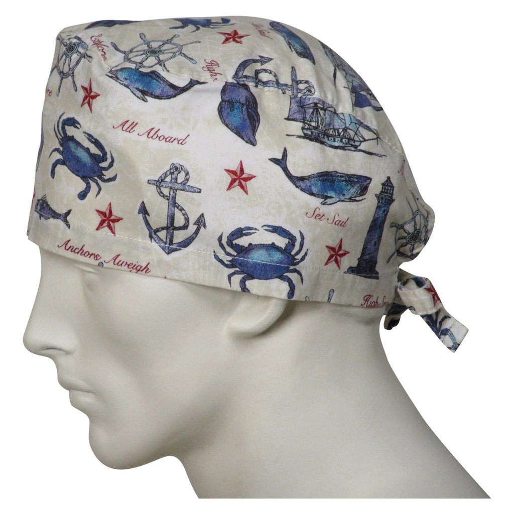 Bulk Scrub Caps, Printed Scrub Caps - One Size Fits All