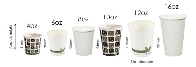 Custom Single Wall Paper Cups In All Sizes, Logo or Design Paper Cups Recyclable - Brown