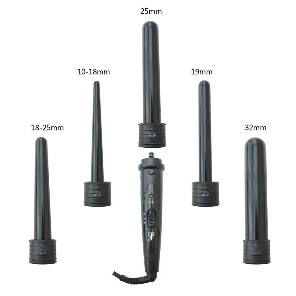 Wholesale 5 in 1 Professional Hair Curling Wand and Curling Iron Set - All Color