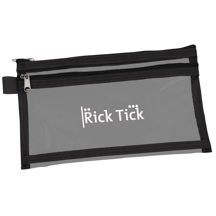 Custom Logo Twin Pocket School Pencil Case, Promotional  Supply Pouch