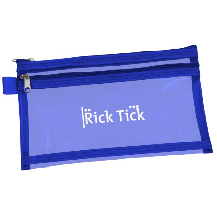 Custom Logo Twin Pocket School Pencil Case, Promotional  Supply Pouch