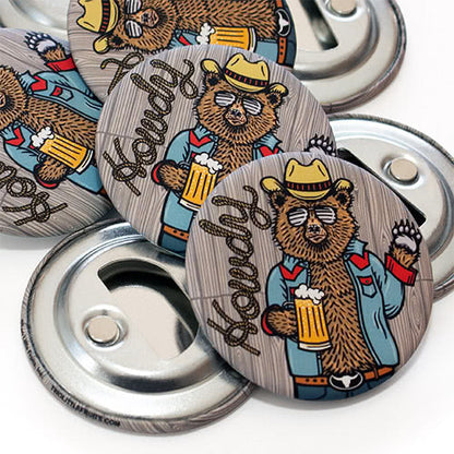 Custom Round Bottle Opener Magnet Button For Promoting Your Business, Organization Or Events
