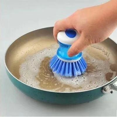 Custom Logo Kitchen Scrub Brush, Soap Dispensing Dish Brush