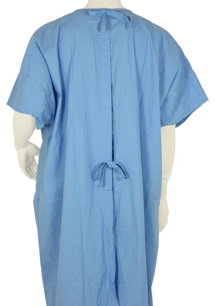 Custom Logo Washable Hospital Gowns, Promotional Gowns, Logo Printed Cotton Hospital Gowns