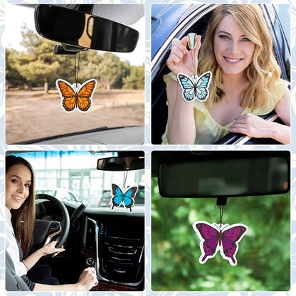 Bulk Butterfly Car Air Fresheners Summer Flower Hanging Air Fresheners for Cars, Bedrooms, Restrooms