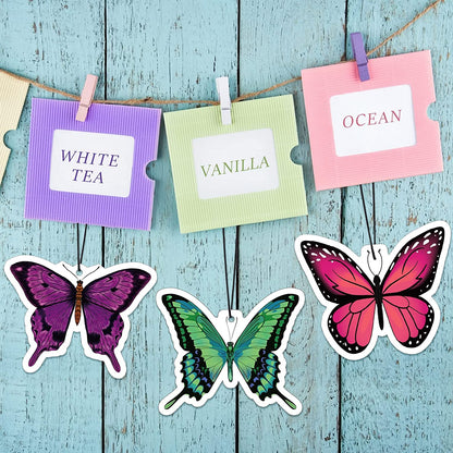 Bulk Butterfly Car Air Fresheners Summer Flower Hanging Air Fresheners for Cars, Bedrooms, Restrooms