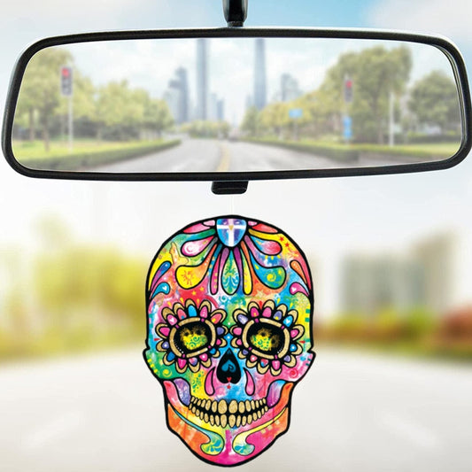 Bulk Car Air Freshener Sugar Skull, Hanging Paper  Scents And String Colors