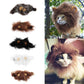 Wholesale Bulk Pet Cat Dog Dress Up Costume Wig Emulation Lion Hair Mane Ears Head Cap Autumn Winter Muffler Scarf Pet Products