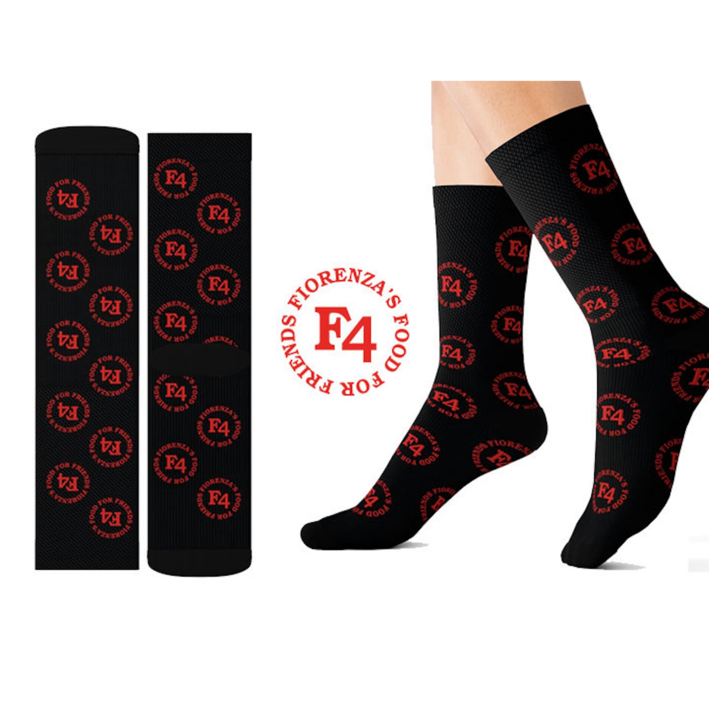 Custom Full Designed Cotton Socks, Logo Knitted Crew Socks Promotional Custom Full Color Designed Socks