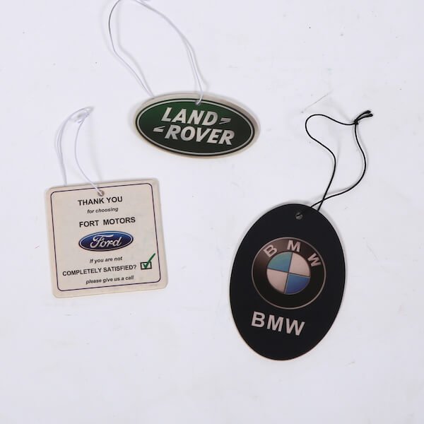 Custom Die Cut Car Air Freshener, Promotional Auto Freshener With Custom Scents And String Colors