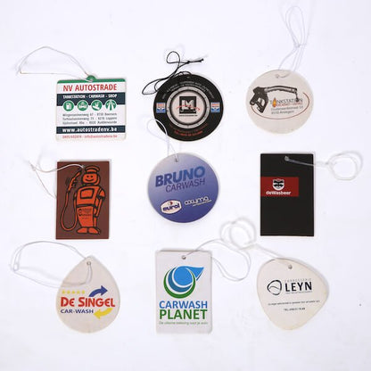 Custom Die Cut Car Air Freshener, Promotional Auto Freshener With Custom Scents And String Colors