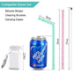 Promotional Reusable Straw Custom Logo Collapsible Silicone Straws with Portable Case and Brush