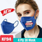 Custom KF94 Disposable Face Masks, Logo Printed Medical Face Mask 4 Ply - All Colors