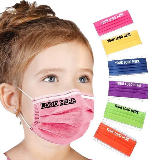Custom Disposable Kid's Masks, Logo Printed Medical Face Mask 3 Ply - All Colors