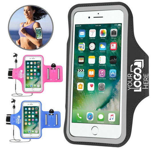 Custom Logo Water Resistant Cell Phone Armband Case Running Holder for iPhone and Galaxy Models